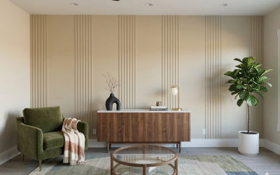 Spaced Accent Wall with chair