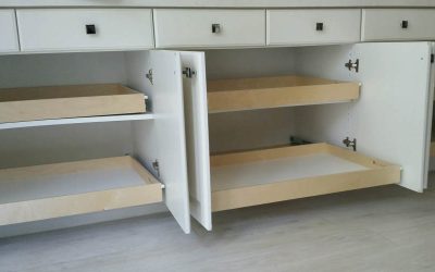 Kitchen counter pull-out shelves installed in Carlsbad, CA